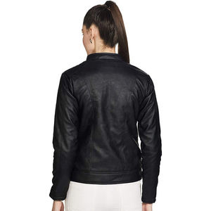 Veste en cuir pour femmes en gros, mode pure, toile respirante avec impression de logo personnalisé, veste en cuir pour femmes à bas prix - Product Image 2