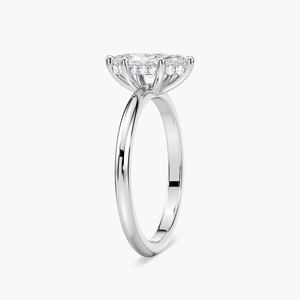 Anillo de Compromiso con Halo Oculto de Diamante Cultivado en Laboratorio con Corte Marquesa de 1.00 CT, Certificado IGI, Oro Sólido de 14K, Anillo de Novia Solitario para Mujer - Product Image 4