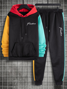 ชุดวอร์มลำลองสีพื้นวินเทจสำหรับผู้ชายกางเกงวิ่งออกกำลังกายฟิตเนส - Product Image 4