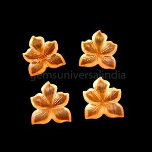 Perles de pierres précieuses sculptées en forme de fleur de pierre de lune de pêche naturelle, breloques de 18x20 mm, breloques en pierre, perles de sculpture en cristal pour la fabrication de bijoux - Product Image 6