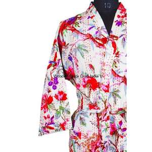 Robe kimono en coton 100% pur, tricotée, matelassée, faite à la main, confortable, pour l'hiver/le printemps/l'automne, motif écologique, vente en gros - Product Image 5