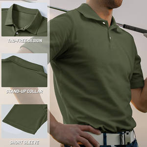 Men's Polo <b>Shirts</b> Summer Solid Color Turn-Down Collar Button Short Elastic Sleeve Business Top Quality <b>Office</b> wear polo <b>shirts</b> - Product Image 3