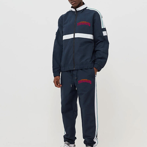 Nouveau survêtement personnalisé avec logo rétro, coupe-vent personnalisé à deux pièces, bloc de couleur, pour hommes - Product Image 1