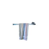 Porte-serviettes en verre trempé blanc givré avec support mural en acier inoxydable brossé Accessoire de salle de bain minimaliste et durable