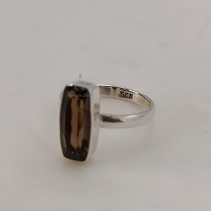 Bague en quartz fumé : Bague de promesse bohème en argent sterling 925 faite à la main - Product Image 5