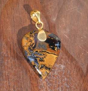 จี้ทำมือจากพลอยพีเทอร์ไซต์ธรรมชาติ เงินแท้ 925 ชุบทองคำขาวและทองชมพู ราคาดีที่สุด - Product Image 2