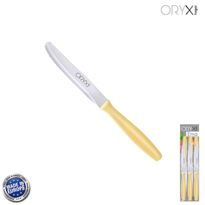 Coltello da tavola Etna, lama seghettata in acciaio inossidabile da 10 cm, giallo (confezione blister da 6 pezzi) - Product Image 1