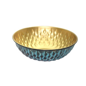 Cuenco de forma redonda de hierro para cocina y mesa de diseño impresionante, cuenco para servir de Color dorado y cuencos decorativos hechos a mano a granel - Product Image 1