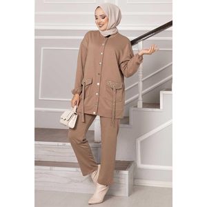 Oiseau Oeil Pierre Motif Deux Fils Ensemble Vison - Product Image 2