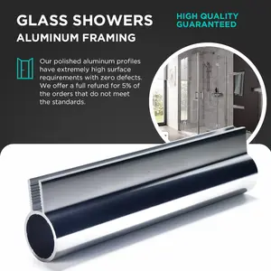 Spiegelafwerking Premium 6463 T6 Douchewand Aluminium Extrusies Voor Glazen Douchedeuren