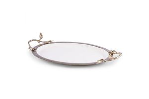 Oval <b>Serving</b> <b>Gold</b> <b>Tray</b> Made in India Wholesale High Quality Usage home Hotel Restaurant Bar kitchenware table decor 2023 - Product Image 2