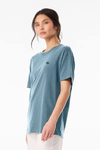 T-shirt unisexe à manches courtes et col rond, tricot jersey simple, finition lavée douce, streetwear décontracté, impression de marque, broderie - Product Image 5