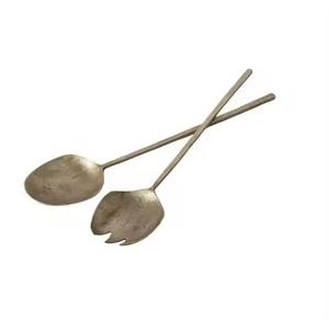 Ensemble de serveurs à salade en acier inoxydable de qualité supérieure, écologique, compatible lave-vaisselle, avec poignée à extrémité nouée, couverts et vaisselle miroir pour - Product Image 2