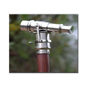 Bastón telescópico ergonómico de aluminio de 3 juntas, bastón plegable ligero de altura ajustable, mango de madera, punta de latón para ancianos - Product Image 5