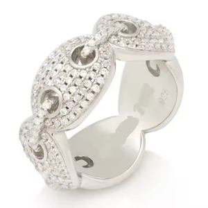 Probador de diamantes de moissanita de anillo de plata esterlina G-Link completamente helado de lujo con Diamante tachonado D VVS - Product Image 2