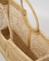 Sac de plage rond en raphia tressé fait main, imperméable, sans fermeture, sans bandoulière, pour femme, été