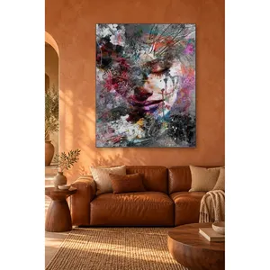 Impression sur toile de visage d'une femme abstraite et colorée de Fida - Product Image 5