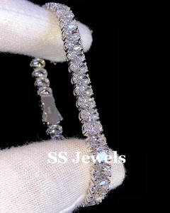 Bracelet Tennis en diamant Moissanite VVS taille ovale pour femmes luxe en argent Sterling 925 glacé bijoux cadeau pour les mariages - Product Image 3