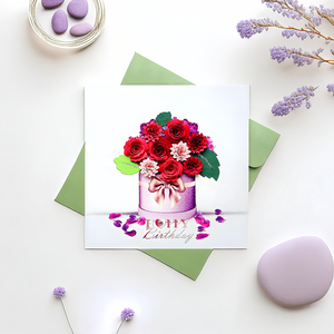 Carte de vœux d'anniversaire écologique faite à la main au Vietnam avec estampage dorée et forme carrée - Design personnalisé GBV023 - Product Image 2