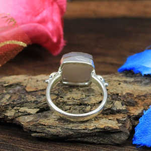 Anillo de Plata de Ley 92.5 con Drusa, Gema Natural con Revestimiento, Chapado Invisible en Rodio, Joyería Fina de Moda, 12x12mm, 4.57g, para Diversas Ocasiones - Product Image 1