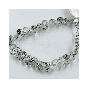 Calidad Premium Natural negro punto cuarzo facetado forma de corazón Briolette 6mm aproximadamente cuentas de piedra al por mayor para la fabricación de joyas - Product Image 6