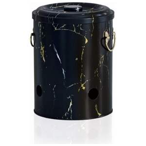 5L Marble Black <b>Metal</b> Potato & Onion <b>Storage</b> <b>Bin</b> Ø175x225mm Food <b>Storage</b> & Container - Product Image 3