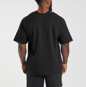 Customized Heavy 100% Cotton Raw Hem Regular Fit Quick Dry Breathable Eco-Friendly T-Shirt Gym Bodybuilding <b>Pump</b> Cover <b>Men</b> - Product Image 3