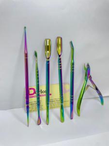 Professional Nail Nipper and <b>Cuticle</b> Pusher Sustainable Steel Rainbow Coated Private Logo Baby Manicure <b>Tool</b> - Product Image 3