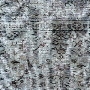 Vintage Rug, 1.5x2.7 ft Small Rug, <b>Brown</b> Bordered <b>Wool</b> Turkish Rug - Product Image 5