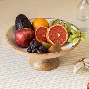 Nueva llegada elegante negro Acacia madera frutero hecho a mano mango madera utensilios de cocina Top tendencia granja estilo para fiestas - Product Image 5