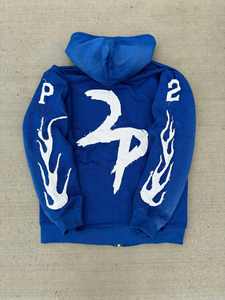 OEM Sweats à capuche vintage brodés avec appliques en éponge française poids lourd 500 g/m² lavage à l'acide soleil délavé sweat à capuche zippé - Product Image 6