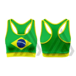 Fabrieksvoorraden Braziliaanse Vlag Vrouwen Sportbeha Yoga Naadloze Sportbeha Vrouwen Vlag Yoga Sportbeha Vrouwen Custom Logo Grijs Zacht Oem