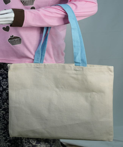 Sac fourre-tout 100% coton biologique imprimé de logo personnalisé Sac promotionnel de rangement extérieur en toile à poignée supérieure réutilisable avec cordon de serrage - Product Image 1