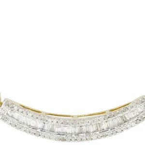 Lignée dorée: collier à barre de diamants blancs, or jaune 14 carats sur argent sterling 925, une expression rayonnante de l'élégance moderne