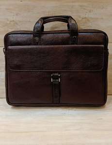 Genuine Leather Stylish <b>Men</b> Leather Office bag for Office Travel or Daily Use Zipper Closure Fashionable - Product Image 1