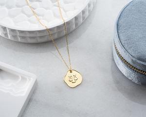 Nouveauté : Collier Chaîne Balance de la Justice en Argent Sterling 925 Plaqué Or 14 carats pour Femme, Bijoux Fins Faits Main, Vente en Gros - Product Image 4