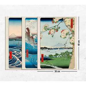 Ensemble d'impressions d'art Hiroshige, lot de 3, papier mat 250 GSM, collection d'art japonais de haute qualité - Product Image 3