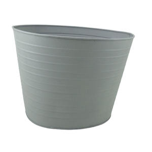Jardinière ronde en fer lavage gris utilisée pour les fêtes de mariage intérieures et extérieures Jardinières Empotage Conteneurs décoratifs Pots de jardin Fournitures - Product Image 6