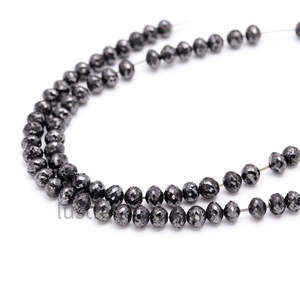 Perles de diamant noir AAA+ 6-8 mm, 100% naturelles, qualité époustouflante, taille brillant, bijoux personnalisés, cadeau d'anniversaire pour elle, diamants en vrac - Product Image 3