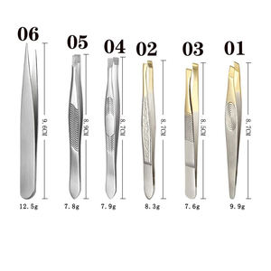 Pince à épiler en acier inoxydable de haute qualité à pointe inclinée avec peigne, fonctions d'extension de cils et de pince à ongles - Product Image 6