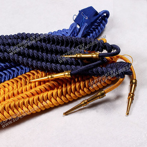 Hilo de cintas de seda Aiguillette de calidad superior para cordones de citación ceremonial, uniformes de miembros del personal, accesorio con patrón de logotipo - Product Image 3