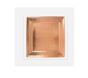 Plateau de service en métal plaqué or martelé fait main avec poignée Style moderne pour les fêtes de table à manger Décoration intérieure - Product Image 6