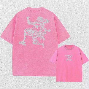 Camiseta de punto con lavado ácido personalizada para hombre, estilo vintage, estampada, 100% algodón, ecológica, transpirable, para verano. - Product Image 6