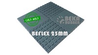 Dalles en caoutchouc recyclé SBR BEKA RUBBER 25 mm BEFLEX, écologiques, antidérapantes, à fond rainuré, rouge, vert, noir, pour extérieur, parc, aire de jeux