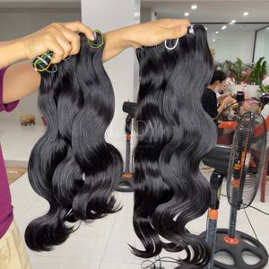 ผมดิบจากผมจริงมัดเป็นลอนสีดำ - Product Image 5