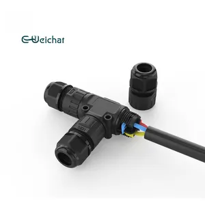 Macho fêmea 3 vias t conector de cabo impermeável T forma conector de cabo ao ar livre com IP68 aprovado