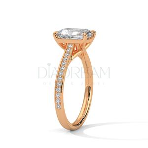 Anillo de compromiso de halo de diamante de moissanita de corte esmeralda con Plata de Ley 925, diseño personalizado, joyería de elegancia clásica - Product Image 6