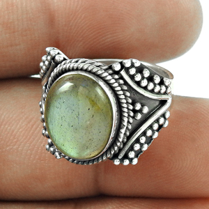 Fashionable Trendy Natural <b>Labradorite</b> Birthstone Hand Crafted Designer 925 Sterling Silver <b>Rings</b> Luxury Birthstone <b>Ring</b> for Her - Product Image 1
