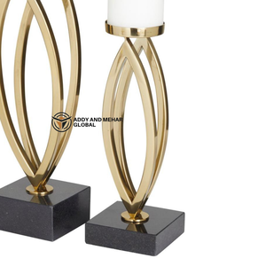 Support de bougie moderne en résine dorée avec base en pierre, fait main, écologique, durable, décoration d'intérieur pour la Saint-Valentin et Noël - Product Image 4
