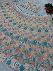 Lehenga de seda de diseñador de alta calidad, última tendencia, ropa de fiesta para niñas y mujeres, Material de secuencia elegante, pieza elegante - Product Image 4